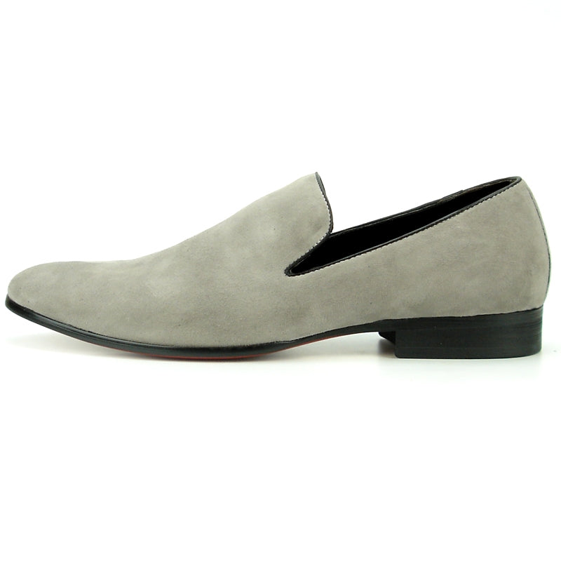 Fiesso FI-7216 Grey Suede Loafers