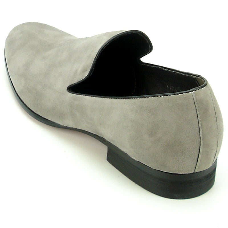 Fiesso FI-7216 Grey Suede Loafers