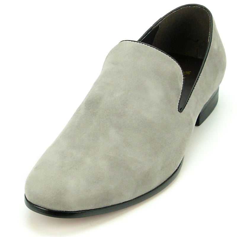 Fiesso FI-7216 Grey Suede Loafers