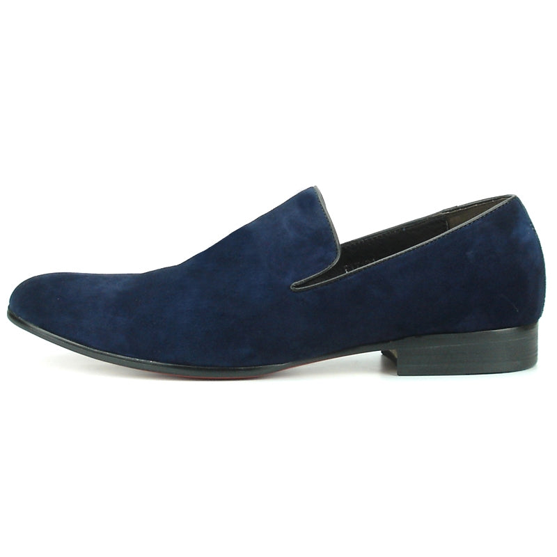 Fiesso FI-7216 Navy Suede Loafers