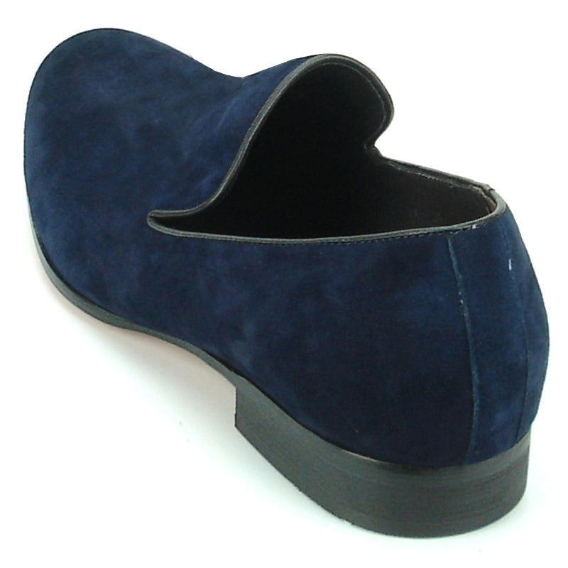 Fiesso FI-7216 Navy Suede Loafers