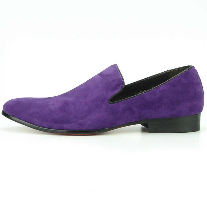 Fiesso FI-7216 Purple Suede Loafers