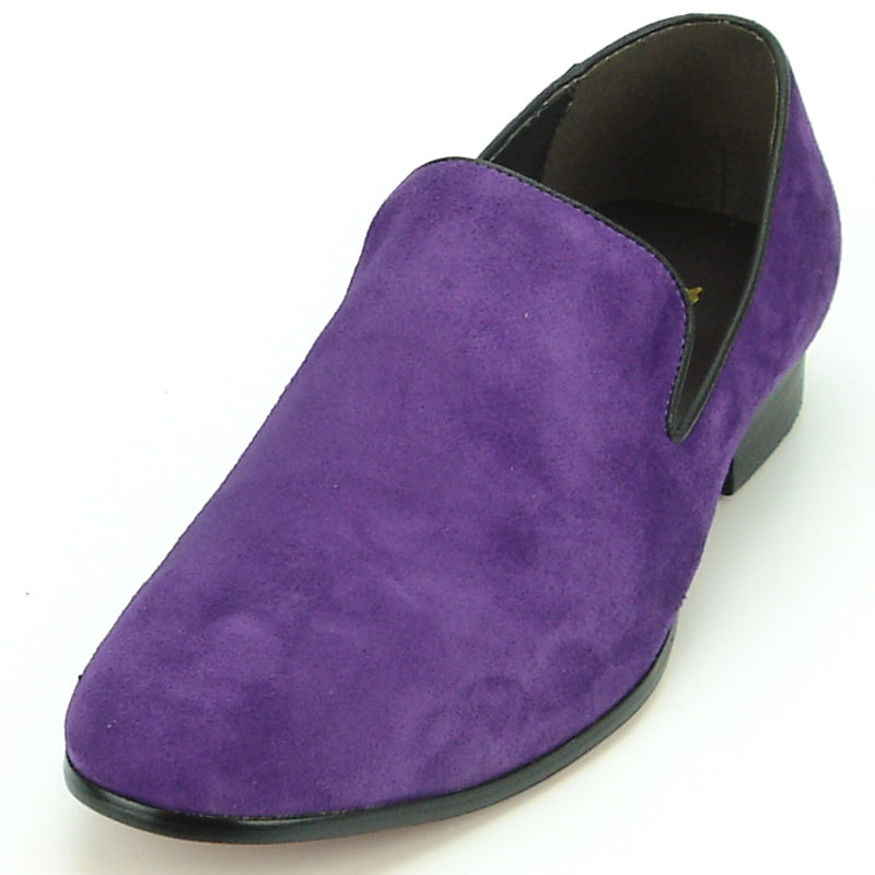 Fiesso FI-7216 Purple Suede Loafers