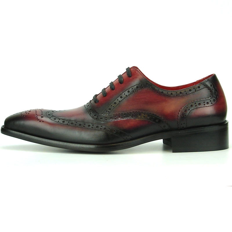 Fiesso FI-8710 Burgundy Wing Tip Encore Oxfords