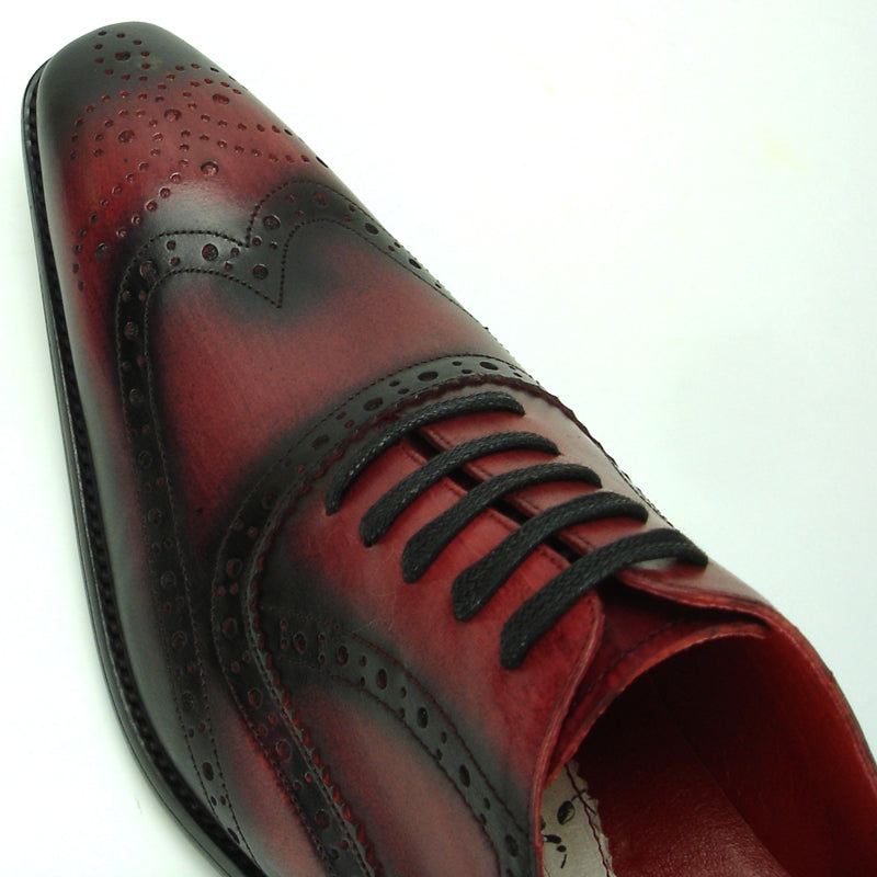 Fiesso FI-8710 Burgundy Wing Tip Encore Oxfords