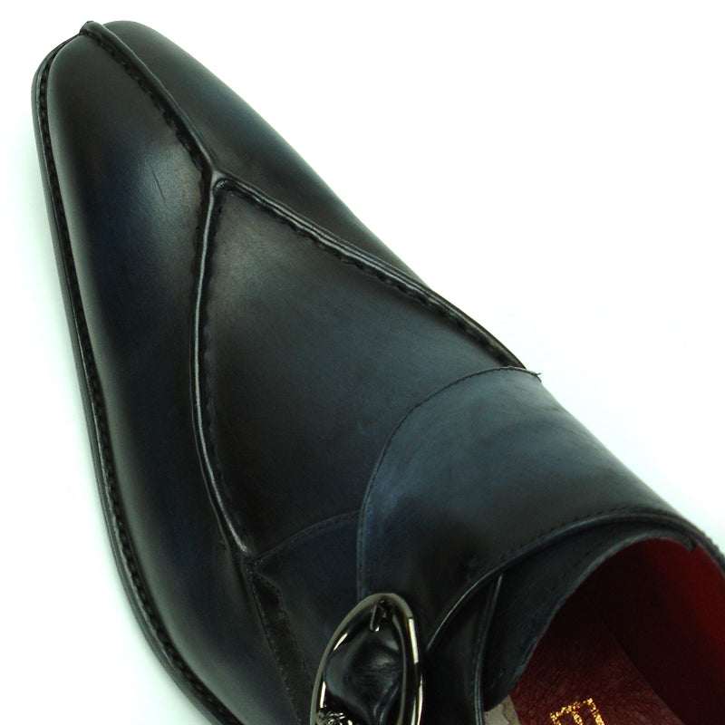 Fiesso FI-8712 Black Encore Monk Straps