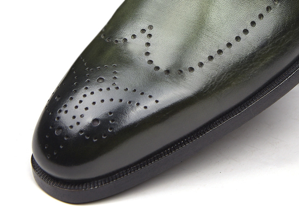 Paul Parkman Wingtip Single Monkstraps Green (ID#98F54-GRN) PAUL PARKMAN