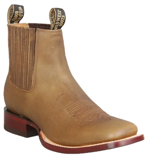 Wild West 282BM9951 Women's Honey Genuine Leather Ranch Toe Short Boots