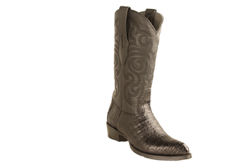 Los Altos 998205 Men's Black Genuine Caiman Belly J Toe Cowboy Boots