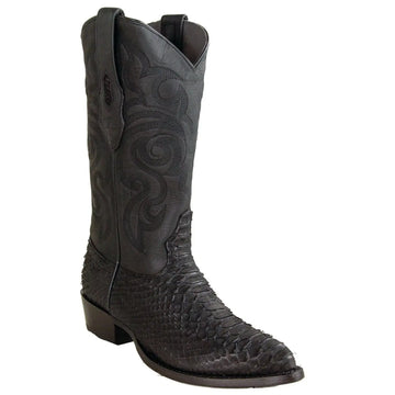 Los Altos 99N5705 Men's Black Genuine Python J Toe Cowboy Boots