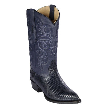 Los Altos 990710 Men's Navy Blue Genuine Teju J Toe Cowboy Boots