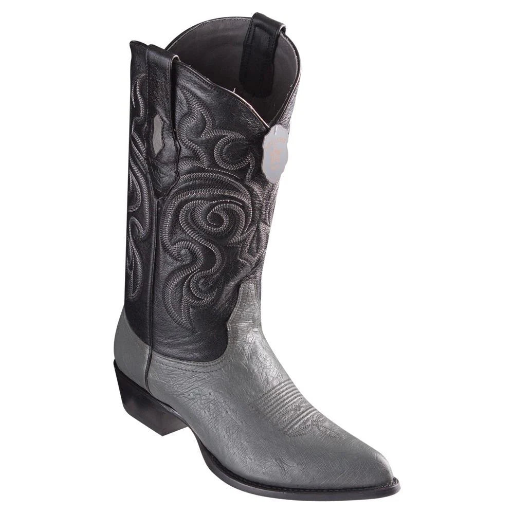 Los Altos 999709 Men's Gray Genuine Smooth Ostrich J Toe Cowboy Boots