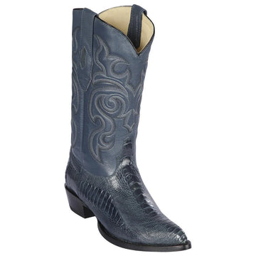 Los Altos 990514 Men's Blue Jean Genuine Ostrich Leg J Toe Cowboy Boots