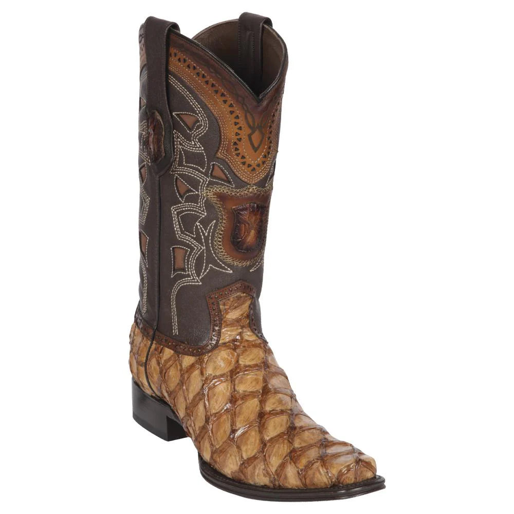 Los Altos 761011 Men's Oryx Genuine Piraruccu European Square Toe Cowboy Boots