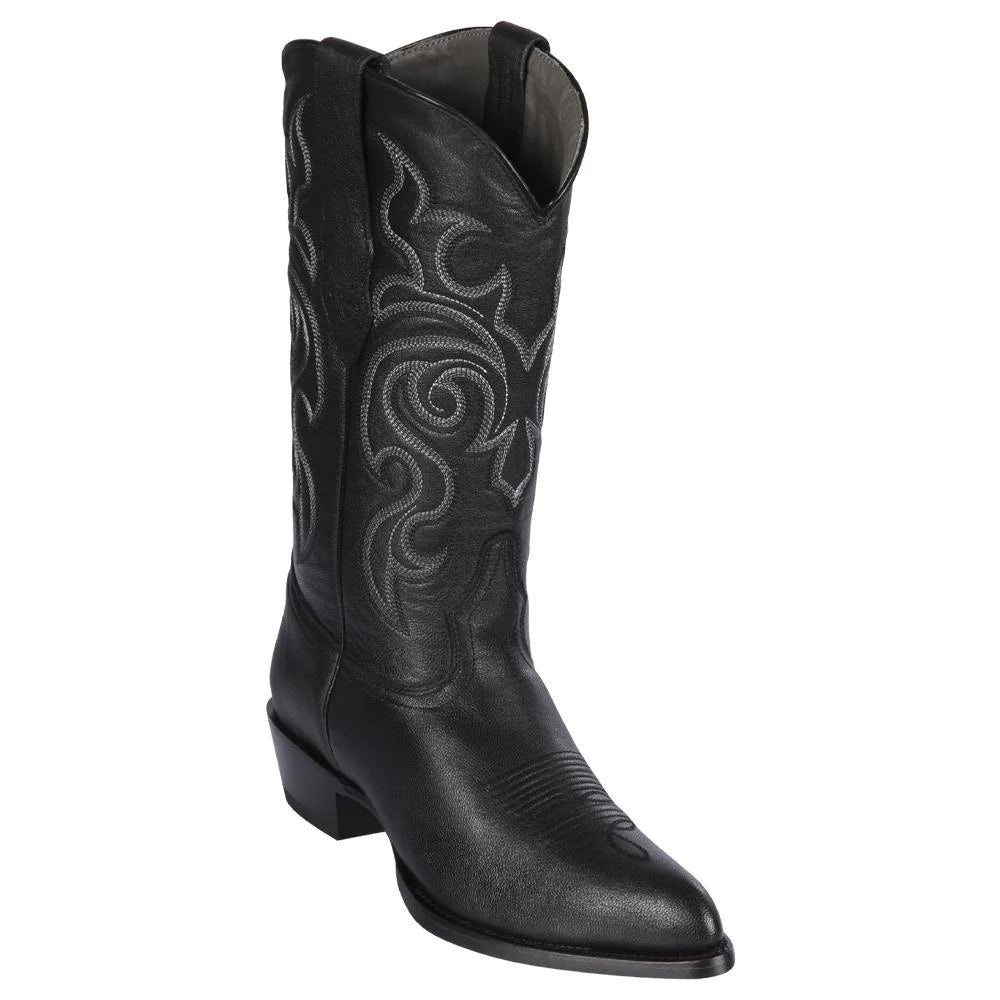 Los Altos 999205 Men's Black Genuine Goat J Toe Cowboy Boots