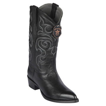 Los Altos 995105 Men's Black Genuine ELK J Toe Cowboy Boots