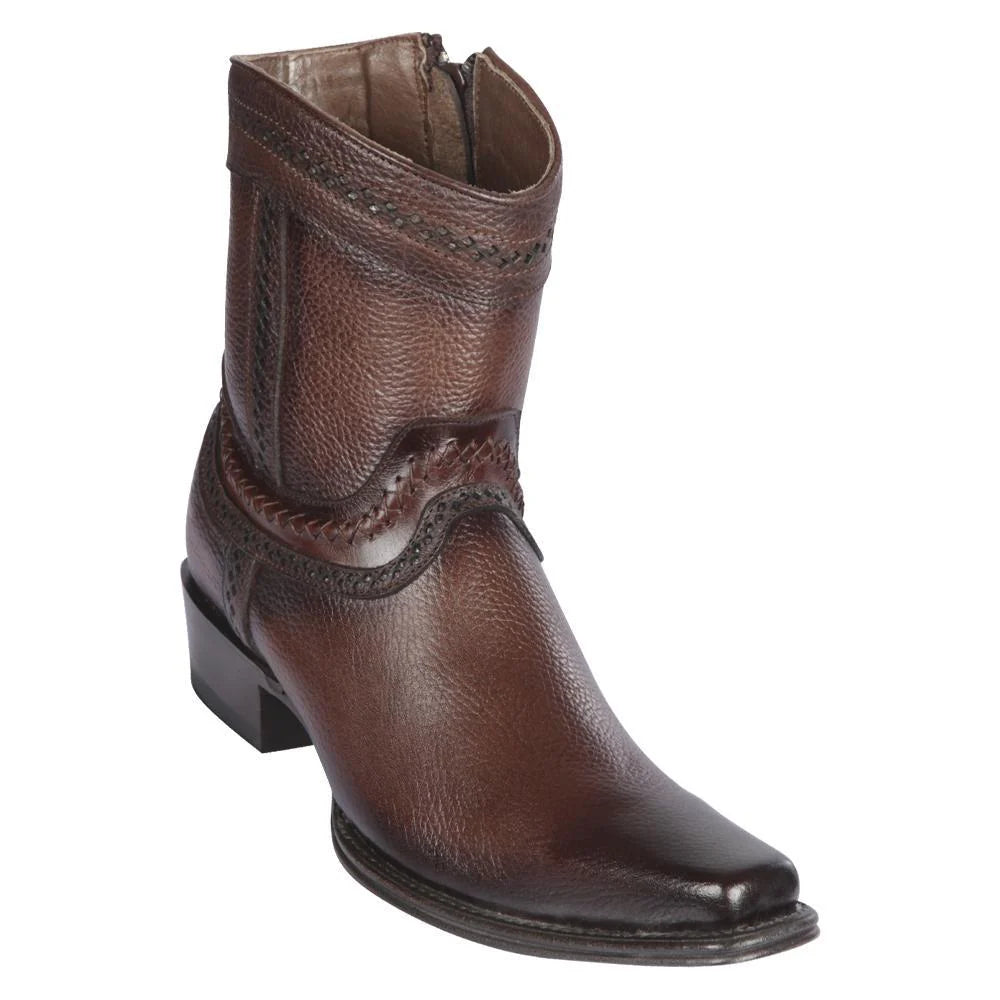 Los Altos 76B2716 Men's Faded Brown Genuine Grisly European Square Toe Cowboy Boots