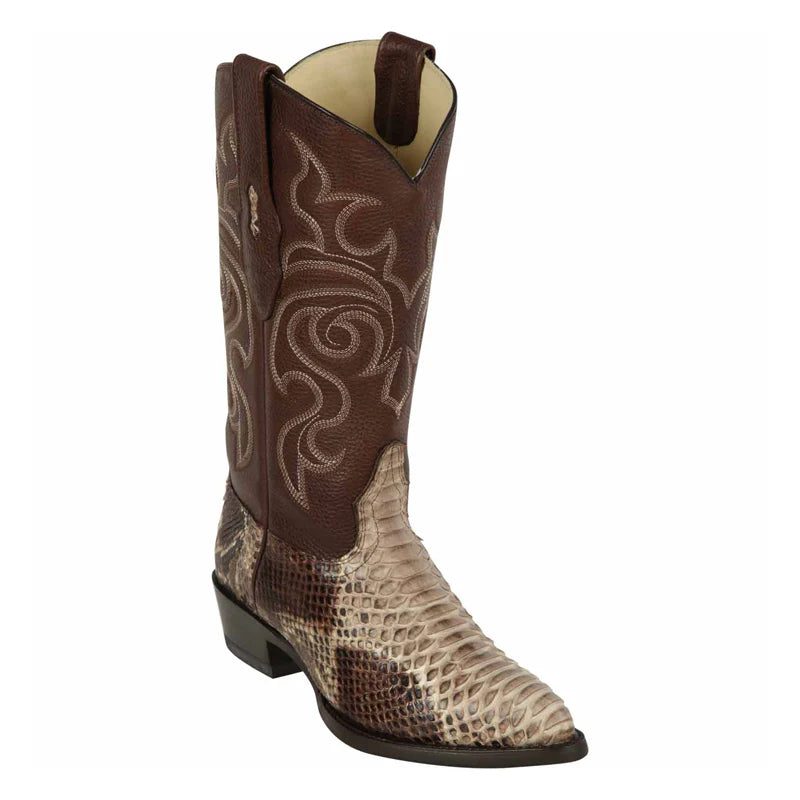 Los Altos 995785 Men's Rustic Brown Genuine Python J Toe Cowboy Boots