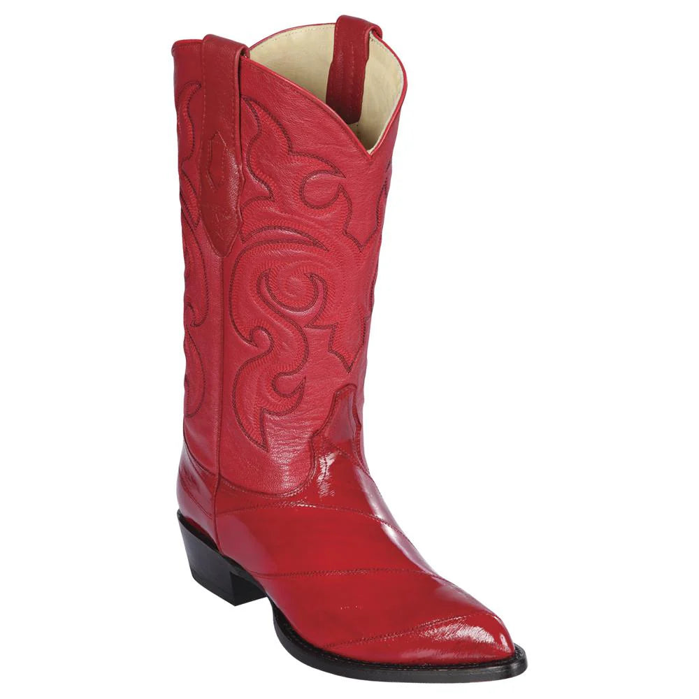 Los Altos 990812 Men's Red Genuine EEL J Toe Cowboy Boots