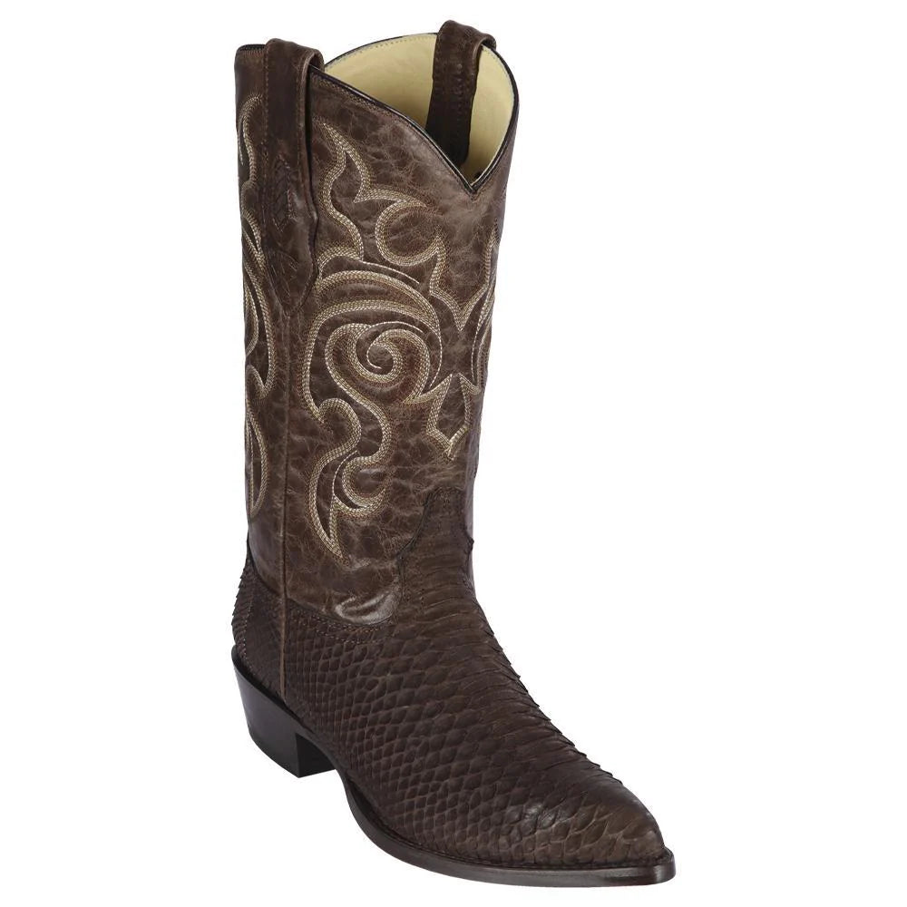 Los Altos 99N5707 Men's Brown Genuine Python J Toe Cowboy Boots