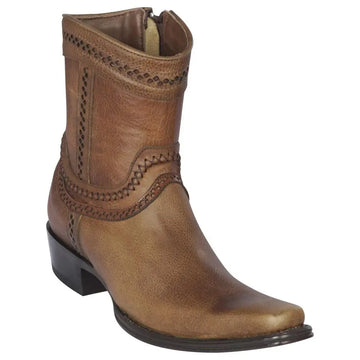 Los Altos 76B9951 Men's Honey Genuine Leather European Square Toe Cowboy Boots