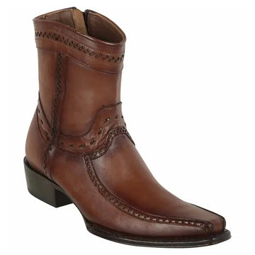 Los Altos 76BF3816 Men's Shaded Brown Genuine Leather European Square Toe Cowboy Boots