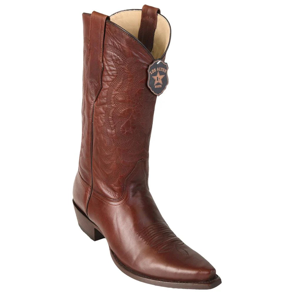 Los Altos 943807 Men's Brown Genuine Pull Up Snip Toe Cowboy Boots