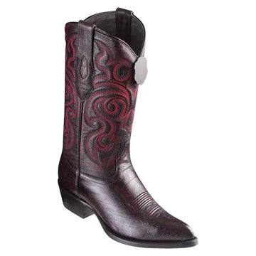 Los Altos 999718 Men's Black Cherry Genuine Smooth Ostrich J Toe Cowboy Boots