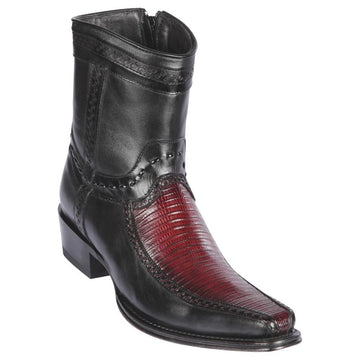 Los Altos 76BF0743 Men's Faded Burgundy Genuine Teju & Dear European Square Toe Cowboy Boots