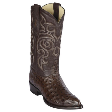 Los Altos 990307 Men's Brown Genuine Ostrich J Toe Cowboy Boots