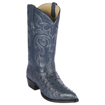 Los Altos 990314 Men's Blue Jean Genuine Ostrich J Toe Cowboy Boots