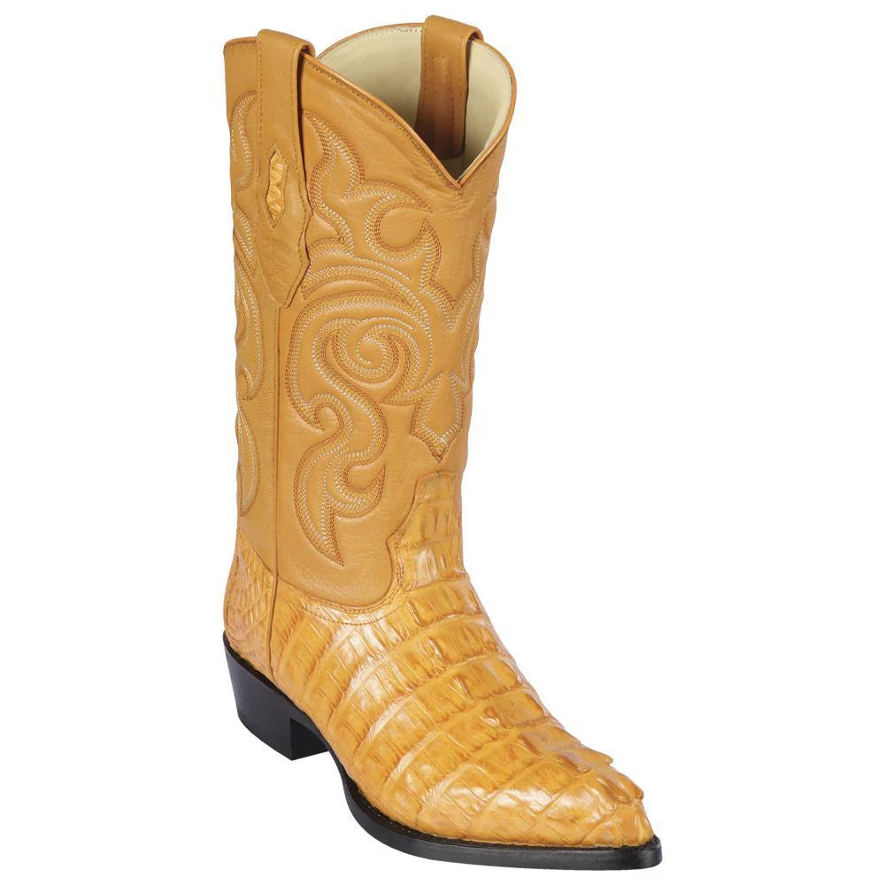 Los Altos 990102 Men's Buttercup Genuine Caiman Tail J Toe Cowboy Boots