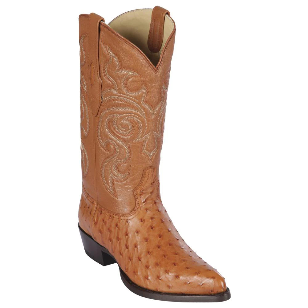 Los Altos 990351 Men's Honey Genuine Ostrich J Toe Cowboy Boots