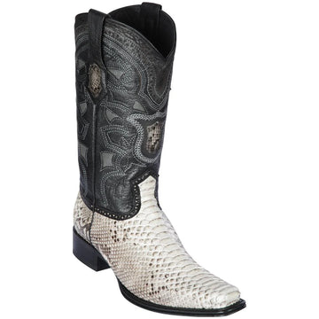 Los Altos 765749 Men's Natural Genuine Python European Square Toe Cowboy Boots