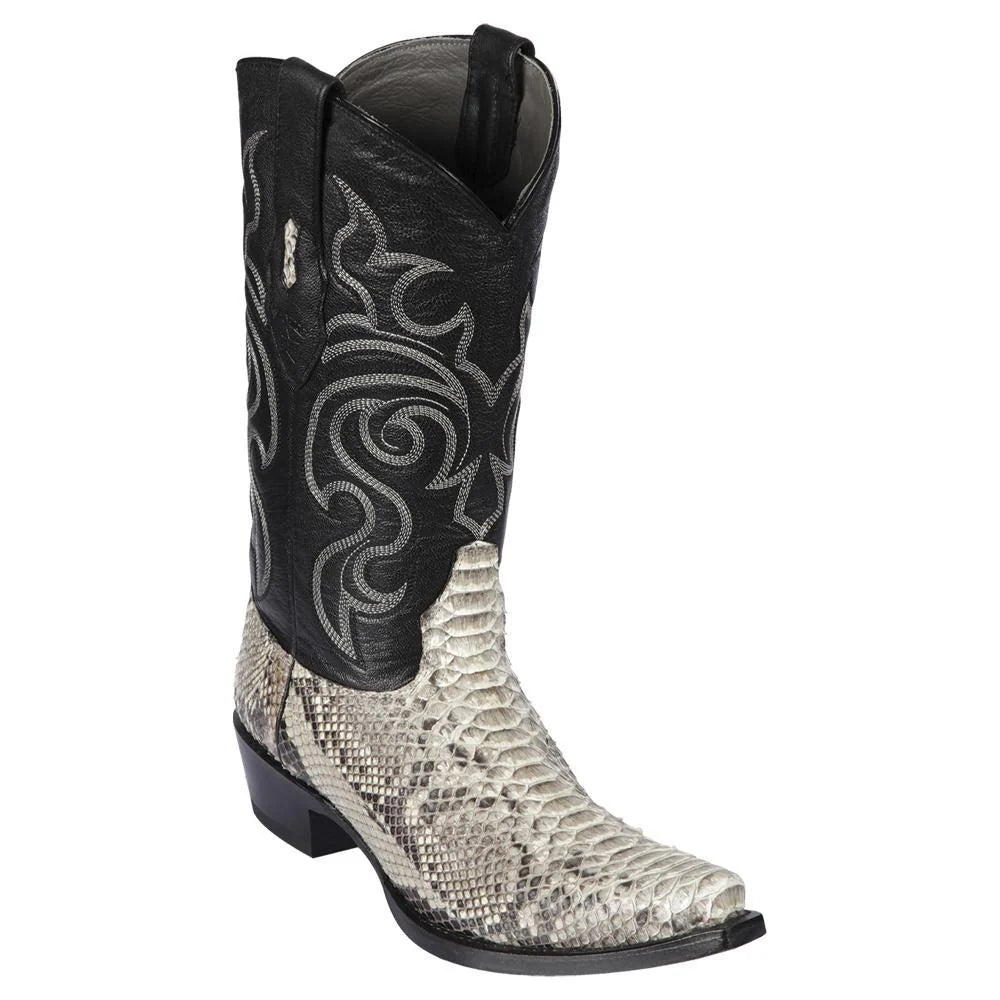 Los Altos 945749 Men's Natural Genuine Python Snip Toe Cowboy Boots