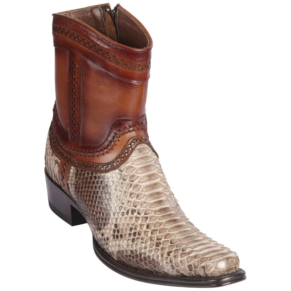 Los Altos 76B5785 Men's Rustic Brown Genuine Python European Square Toe Cowboy Boots