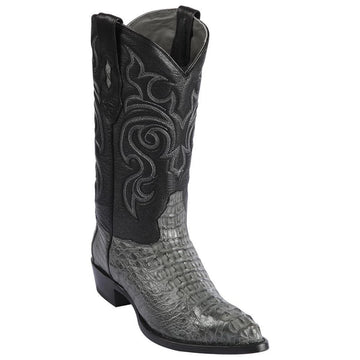 Los Altos 990209 Men's Gray Genuine Caiman Hornback J Toe Cowboy Boots