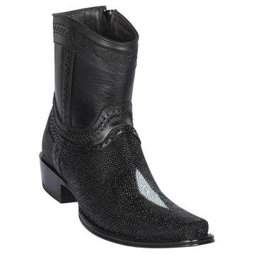 Los Altos 76B1205 Men's Black Genuine Single Stone Stingray European Square Toe Cowboy Boots