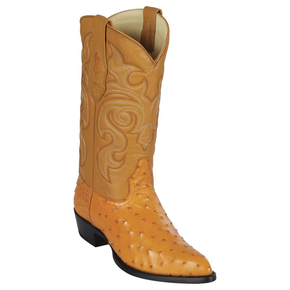 Los Altos 990302 Men's Buttercup Genuine Ostrich J Toe Cowboy Boots