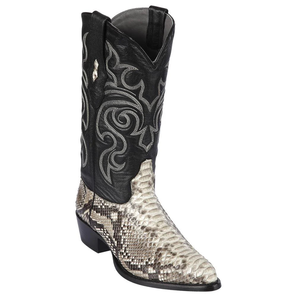 Los Altos 995749 Men's Natural Genuine Python J Toe Cowboy Boots