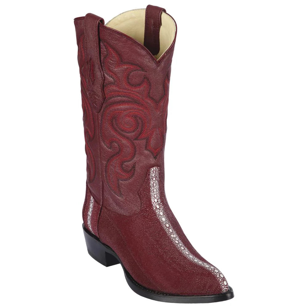 Los Altos 991106 Men's Burgundy Genuine Rowstone  J Toe Cowboy Boots