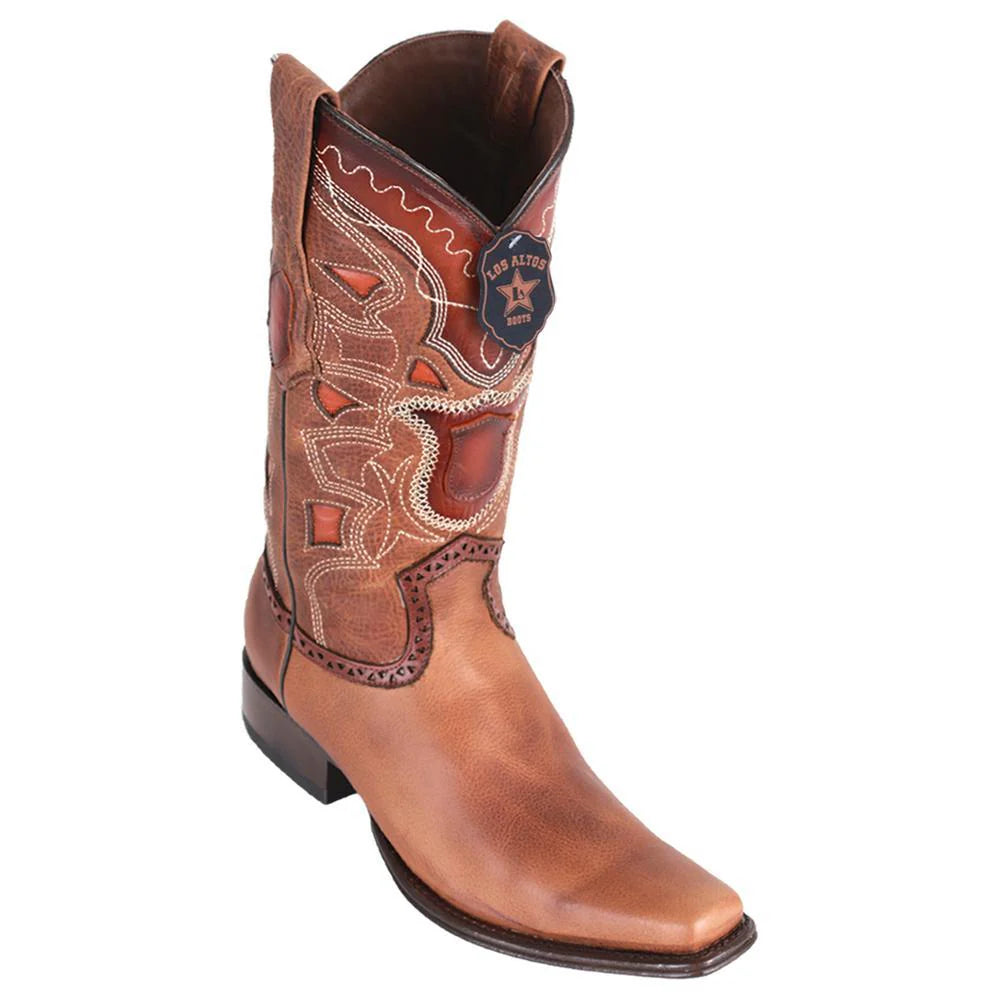 Los Altos 769951 Men's Honey Genuine European Square Toe Cowboy Boots