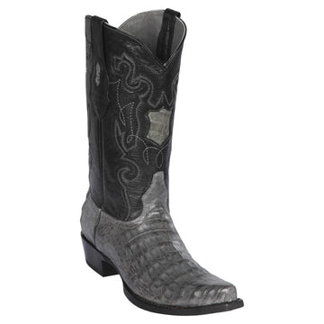 Los Altos 948209 Men's Gray Genuine Caiman Belly Snip Toe Cowboy Boots