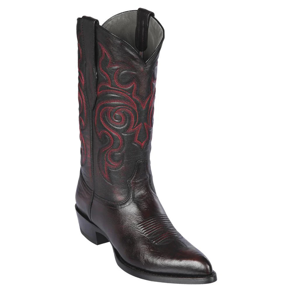 Los Altos 999218 Men's Black Cherry Genuine Goat J Toe Cowboy Boots