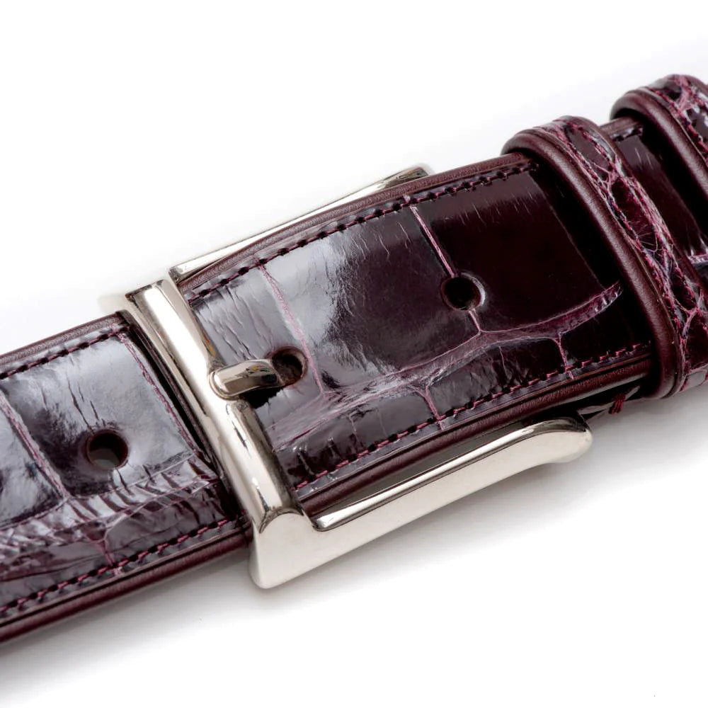 Mezlan AO7907 Alligator Burgundy Belt