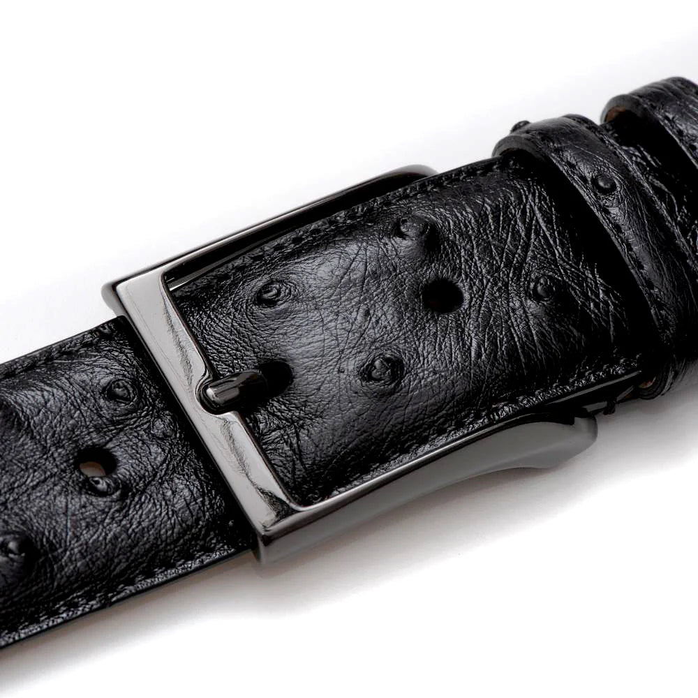 Mezlan AO8146 Ostrich Black Skin Belt