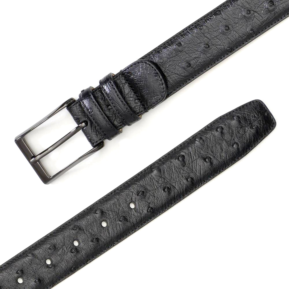 Mezlan AO8146 Ostrich Black Skin Belt