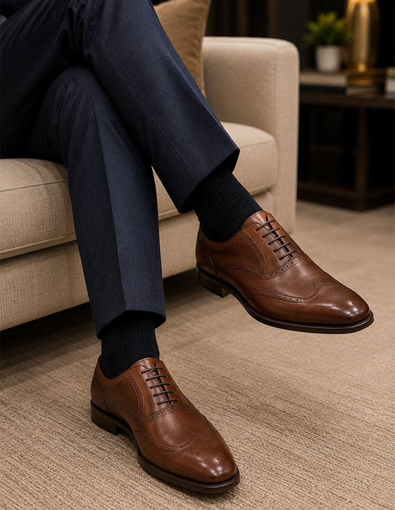 Statement A22 Cognac Genuine Leather Oxfords