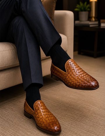 Statement A25 Cognac Genuine Leather Loafers