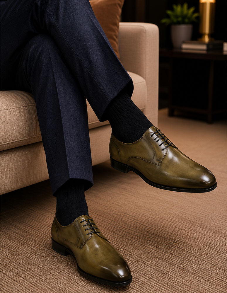 Statement A30 Khaki Genuine Leather Oxfords